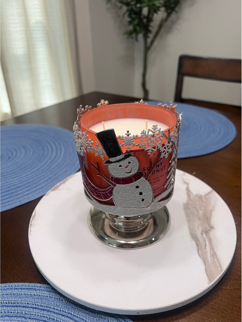Bath and Body Works Winter Snowman Candle Holder
